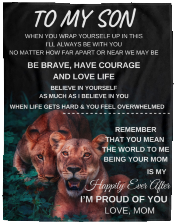 TO MY SON LION BLANKET