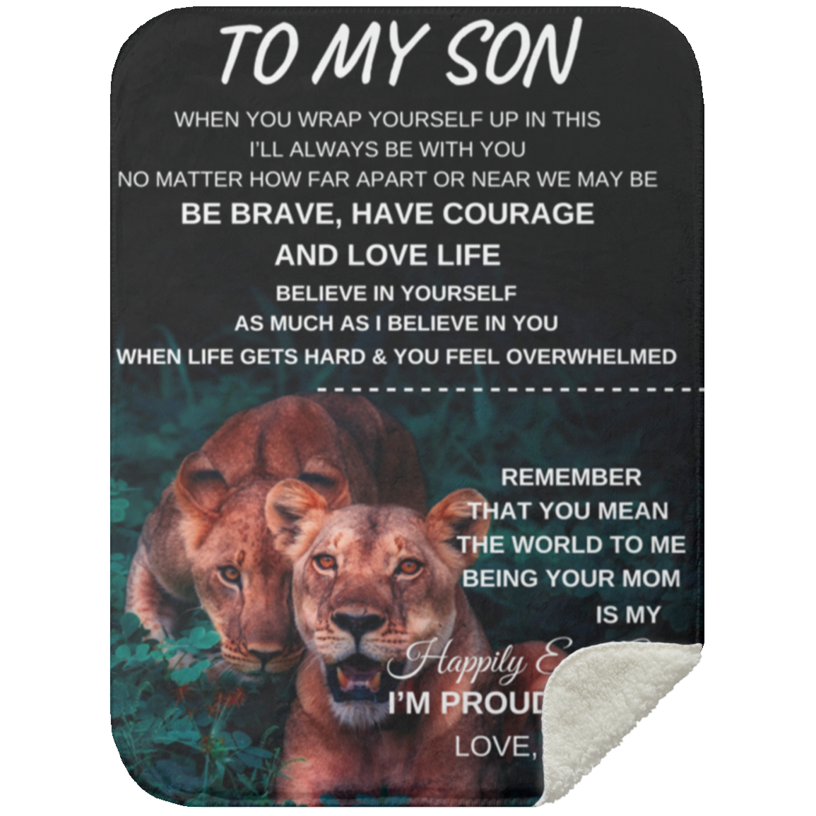 TO MY SON LION BLANKET