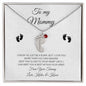 To My Mommy / Engraved Baby Feet With Birthstone
