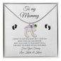 To My Mommy / Engraved Baby Feet With Birthstone