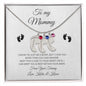 To My Mommy / Engraved Baby Feet With Birthstone