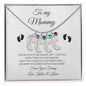 To My Mommy / Engraved Baby Feet With Birthstone