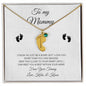 To My Mommy / Engraved Baby Feet With Birthstone