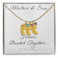 Bonded Together / Engraved Baby Feet With Birthstone