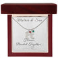 Bonded Together / Engraved Baby Feet With Birthstone