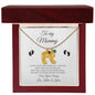 To My Mommy / Engraved Baby Feet With Birthstone