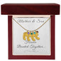 Bonded Together / Engraved Baby Feet With Birthstone