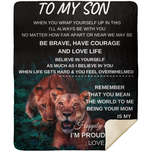 TO MY SON LION BLANKET