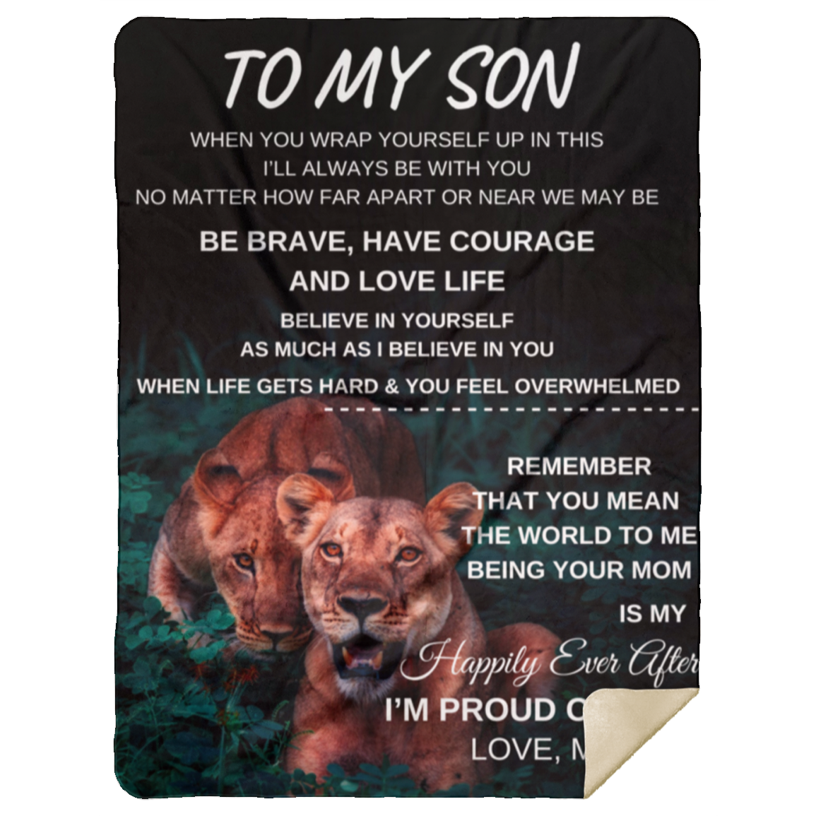 TO MY SON LION BLANKET