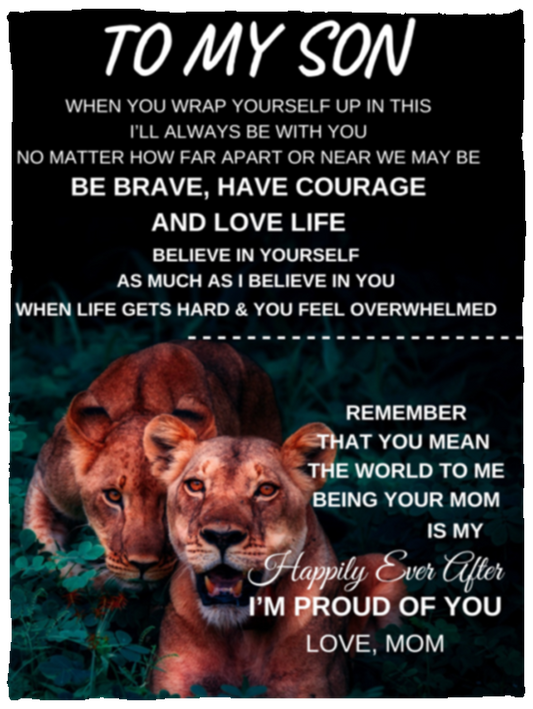 TO MY SON LION BLANKET