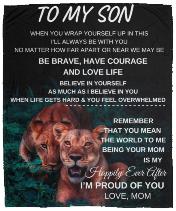 TO MY SON LION BLANKET