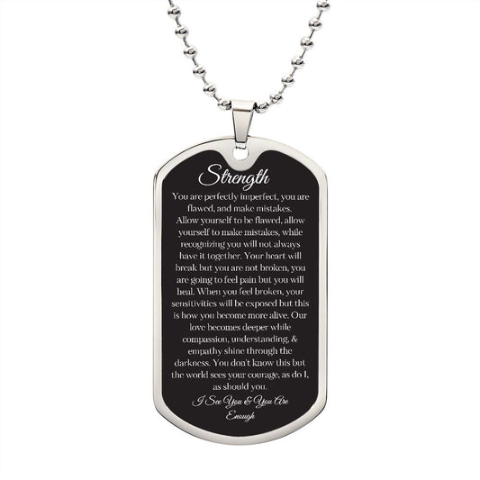 My Husbands Strength / Dog Tag