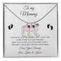 To My Mommy / Engrave Baby Feet With Birthstone