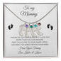 To My Mommy / Engrave Baby Feet With Birthstone
